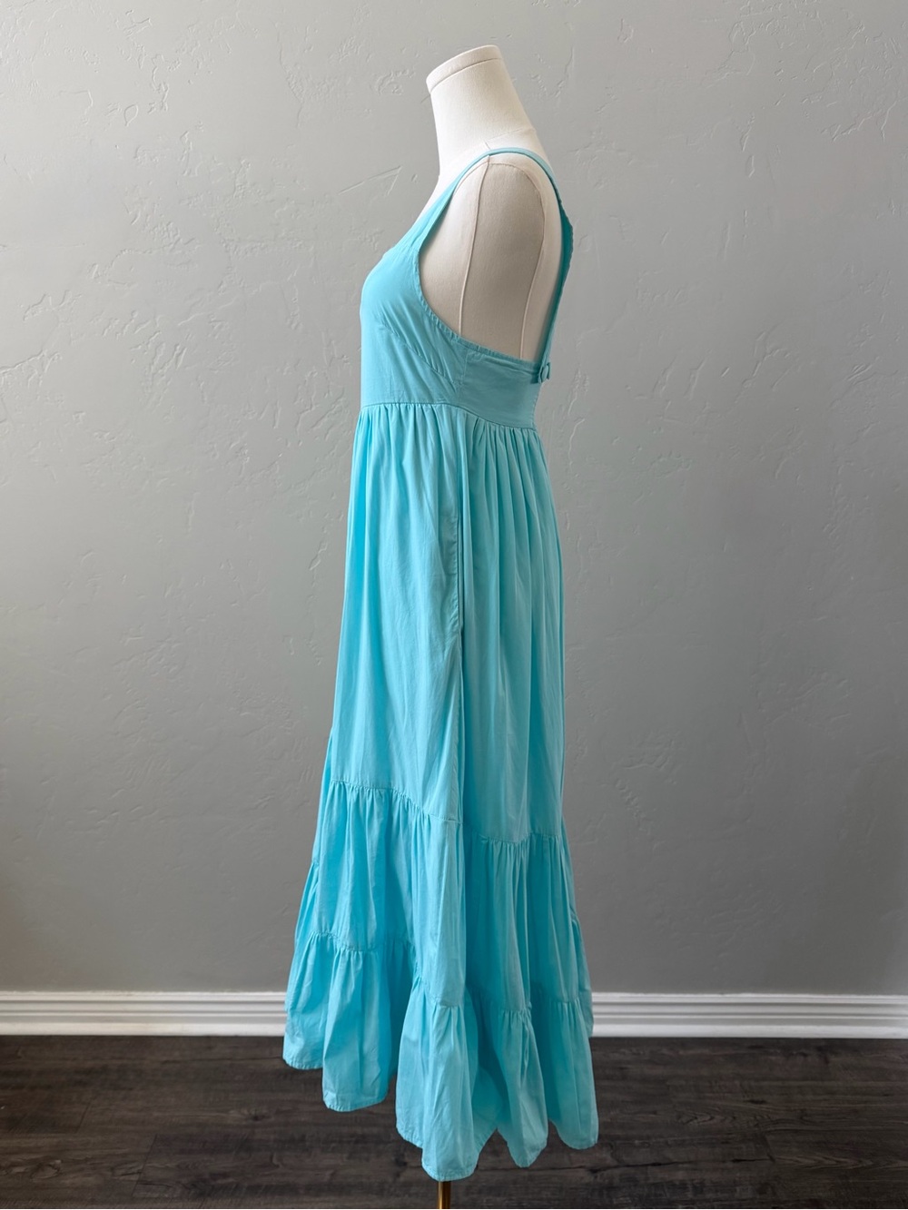 Anthropologie XXS Aqua Open Back Tiered Midi Dress Smocked Pockets - Picture 8 of 15